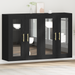 Dulapuri Montate pe Perete 2 buc Negru Stejar 69,5x34x90 cm Lemn Prelucrat - WALTI WALTI