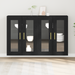 Dulapuri Montate pe Perete 2 buc Negru Stejar 69,5x34x90 cm Lemn Prelucrat - WALTI WALTI