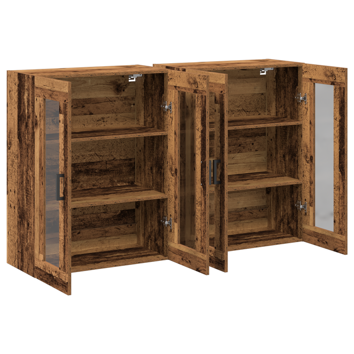 Cumpără divanul Wall Mounted Cabinets 2 pcs din lemn vechi 69,5x34x90 cm din lemn în stratificat - WALTI WALTI