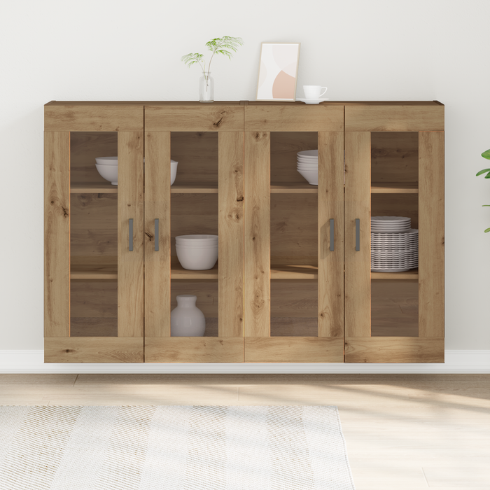 Dulapuri Montate pe Perete 2 buc Artisan Stejar 69,5x34x90 cm Lemn Prelucrat - WALTI WALTI