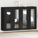 Mobilier de perete 2 buc Negru Stejar 69,5x34x90 cm Lemn prelucrat - WALTI WALTI