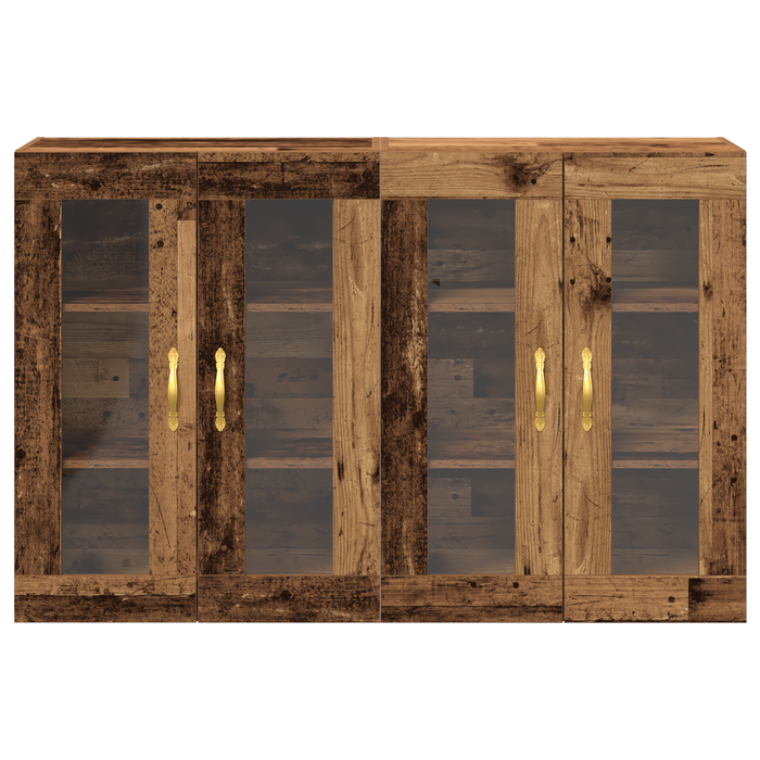 Dulapuri Montate pe Perete 2 buc Lemn Vechi 69,5x34x90 cm Lemn Ingineresc - WALTI WALTI