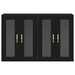 Dulapuri montate pe perete 2 buc Negru Stejar 69,5x34x90 cm Lemn compus - WALTI WALTI