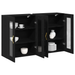 Dulapuri montate pe perete 2 buc Negru Stejar 69,5x34x90 cm Lemn compus - WALTI WALTI