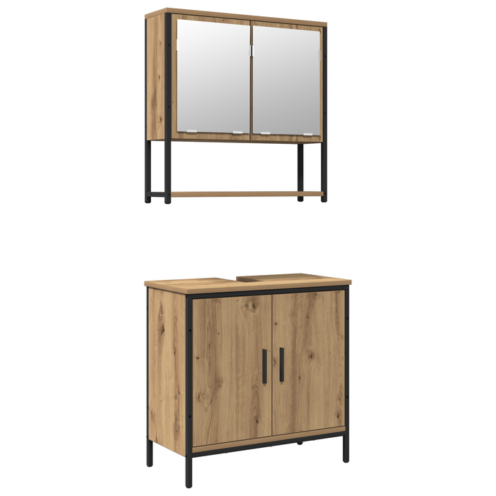 Set de mobilier pentru baie din 2 piese din lemn prelucrat Artisan Oak - WALTI WALTI