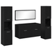 Set mobilier baie 4 piese din lemn prelucrat negru - WALTI WALTI