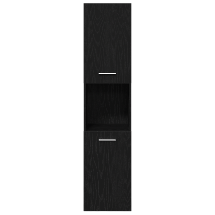 Set mobilier baie 4 piese din lemn prelucrat negru - WALTI WALTI