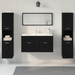 Set mobilier baie 4 piese din lemn prelucrat negru - WALTI WALTI