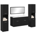 Set mobilier baie 4 piese din lemn prelucrat negru - WALTI WALTI
