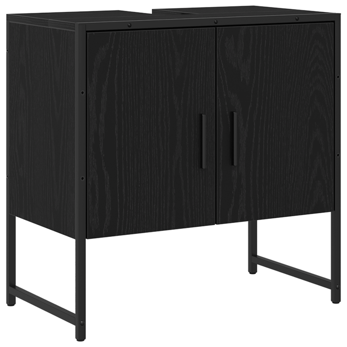 Set de dulapuri pentru baie 2 piese Negru Stejar din lemn tehnologic - WALTI WALTI