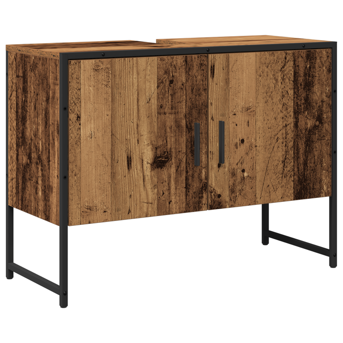 Set de mobilier pentru baie 2 piese din lemn vechi, lemn din inginerie - WALTI WALTI