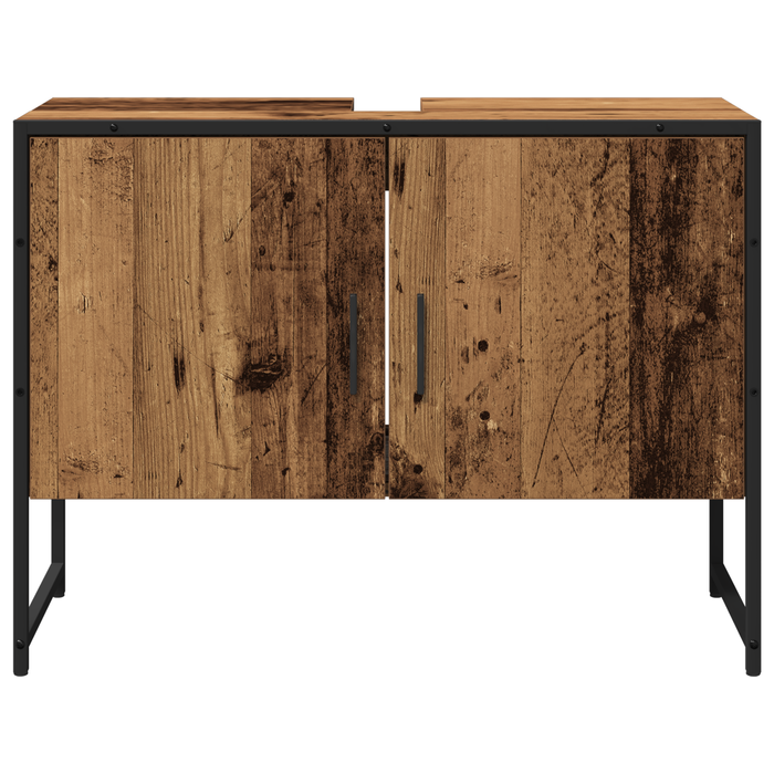 Set de mobilier pentru baie 2 piese din lemn vechi, lemn din inginerie - WALTI WALTI