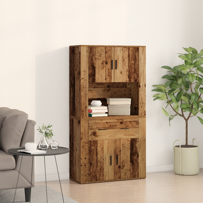 Highboard din lemn vechi 80x33x150 cm din lemn stratificat - WALTI WALTI