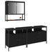 Set Mobiler Baie 3 Piese Negru de Stejar Lemn Prelucrat - WALTI WALTI