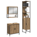 Set de Mobilier pentru Baie 3 Piese Stejar Artisan Lemn Stratificat - WALTI WALTI