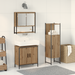 Set de Mobilier pentru Baie din 3 Piese Stejar Artizanal Lemn Prelucrat - WALTI WALTI