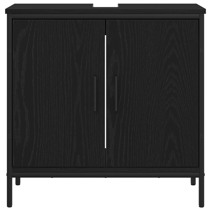 Set de Mobilier pentru Baie 3 Piese Negru Stejar Lemn Prelucrat - WALTI WALTI
