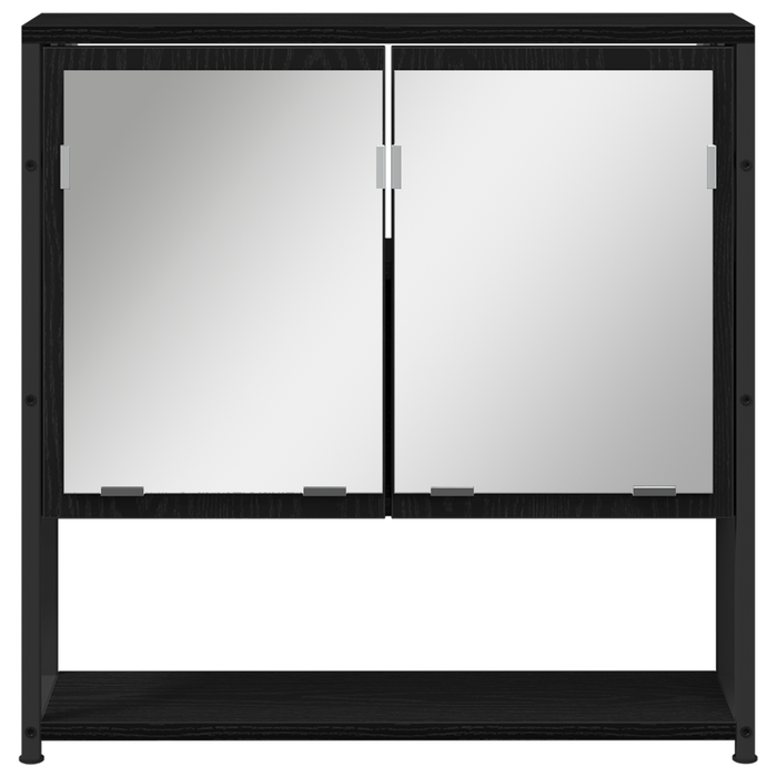 Set de Mobilier pentru Baie 3 Piese Negru Stejar Lemn Prelucrat - WALTI WALTI