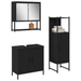 Set de Mobilier pentru Baie 3 Piese Negru Stejar Lemn Prelucrat - WALTI WALTI