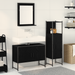 Set de Mobilier pentru Baie 3 Piese Negru Stejar Lemn Prelucrat - WALTI WALTI