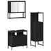 Set de mobilier pentru baie 3 piese stejar negru lemn compus - WALTI WALTI