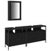 Set de mobilier pentru baie 3 piese lemn prelucrat negru - WALTI WALTI