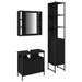 Set de Mobilier pentru Baie 3 Piese - Negru, Lemn Ingineresc - WALTI WALTI
