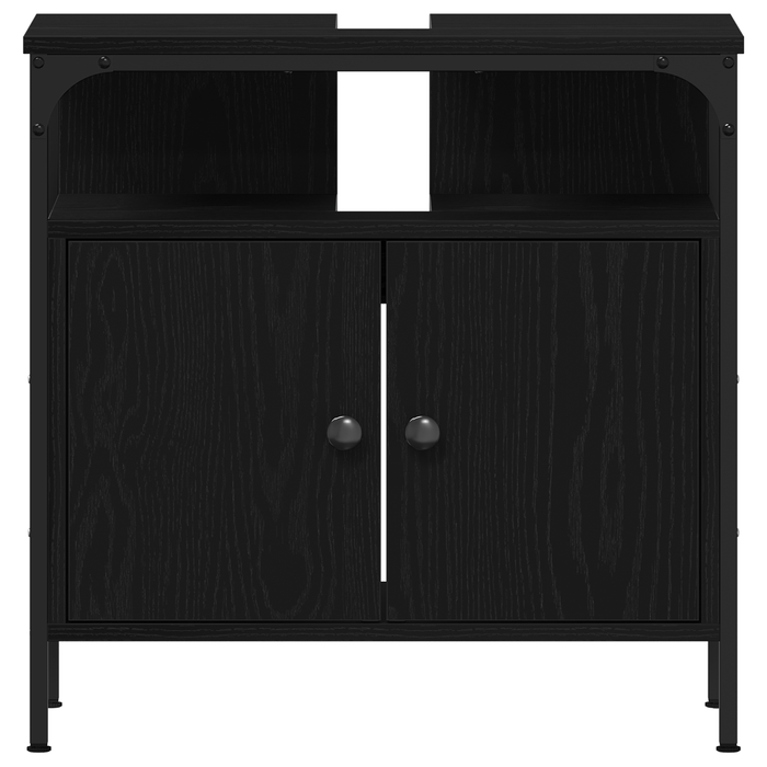 Set de Mobilier pentru Baie 3 Piese - Negru, Lemn Ingineresc - WALTI WALTI