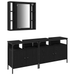 Set de mobilier pentru baie din 3 piese, lemn ingineresc, stejar negru - WALTI WALTI