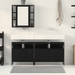 Set de mobilier pentru baie din 3 piese, lemn ingineresc, stejar negru - WALTI WALTI