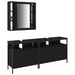 Set de mobilier pentru baie din 3 piese, lemn ingineresc, stejar negru - WALTI WALTI