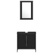 Set de mobilier pentru baie 3 piese Negru stejar din lemn prelucrat - WALTI WALTI