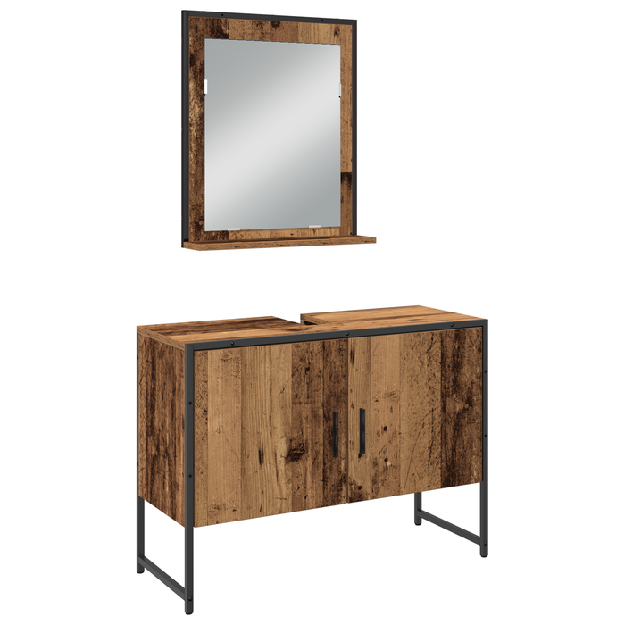 Set Mobilier Baie de 4 Piese Lemn Vechi Lemn Prelucrat - WALTI WALTI