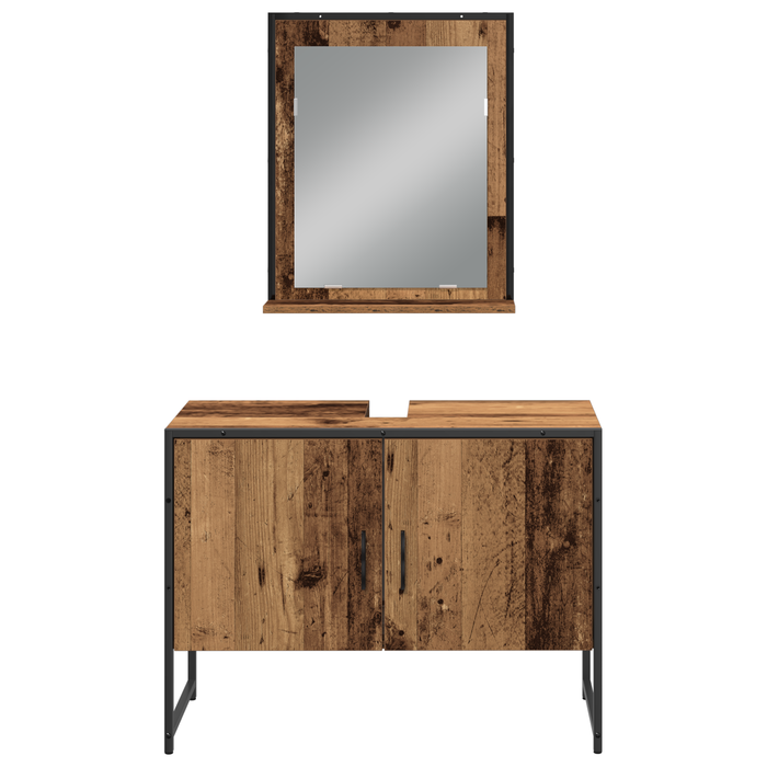 Set Mobilier Baie de 4 Piese Lemn Vechi Lemn Prelucrat - WALTI WALTI