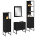 Set Mobilier Baie 4 Piese Stejar Negru - Lemn Prelucrat - WALTI WALTI