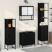 Set Mobilier Baie 4 Piese Stejar Negru Lemn Ingineresc - WALTI WALTI
