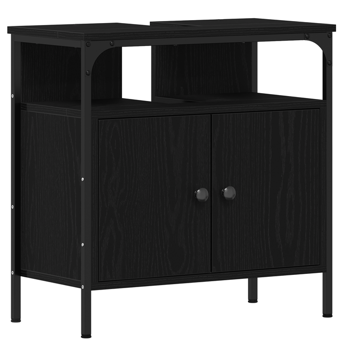 Set mobilier baie 4 piese din stejar negru - Lemn tratat frumos - WALTI WALTI