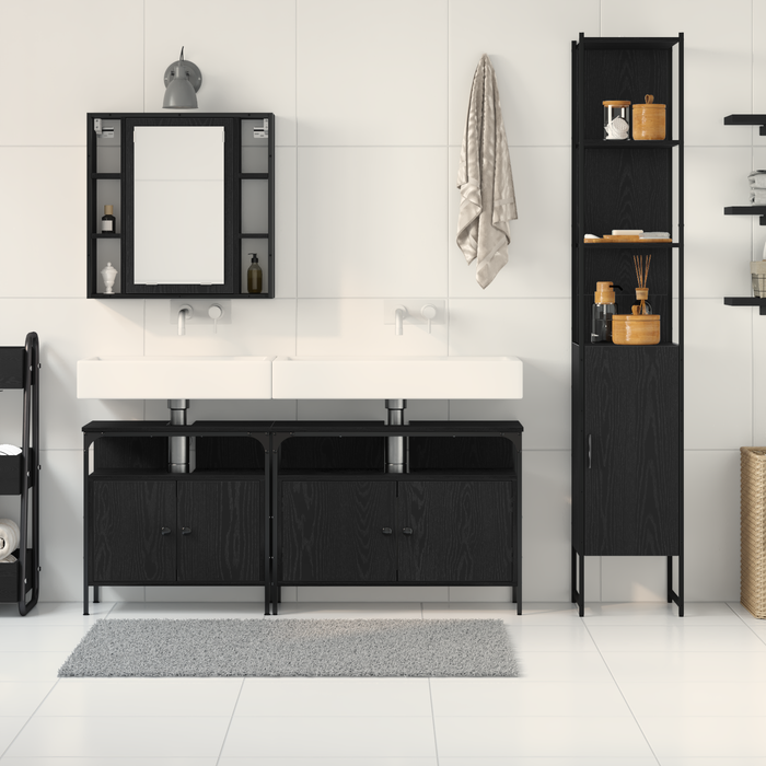 Set de baie din 4 piese din stejar negru - WALTI WALTI