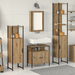 Set de mobilier pentru baie din 4 piese în stejar artisanal - WALTI WALTI