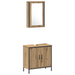 Set de mobilier pentru baie 4 piese din lemn de stejar prelucrat - WALTI WALTI