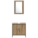 Set de mobilier pentru baie 4 piese din lemn de stejar prelucrat - WALTI WALTI