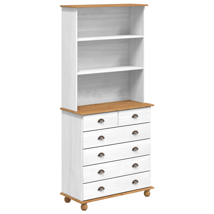 Bufet vidaXL “ASKIM” alb 91x40x199.5 cm lemn masiv de pin - WALTI WALTI
