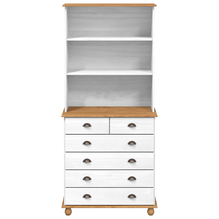 Bufet vidaXL “ASKIM” alb 91x40x199.5 cm lemn masiv de pin - WALTI WALTI