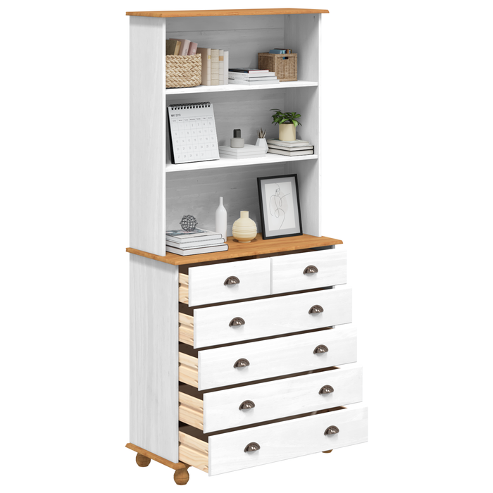 Bufet vidaXL “ASKIM” alb 91x40x199.5 cm lemn masiv de pin - WALTI WALTI