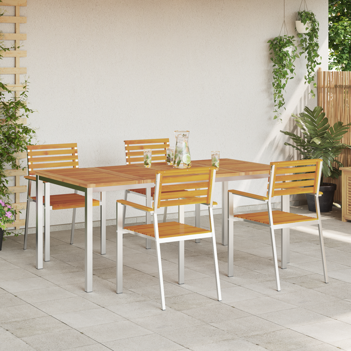 Set de masă pentru grădină vidaXL, 5 piese din lemn de acacia - WALTI WALTI