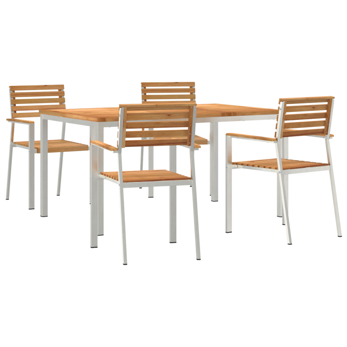 Set dining grădină vidaXL, 5 piese lemn solid tec - WALTI WALTI