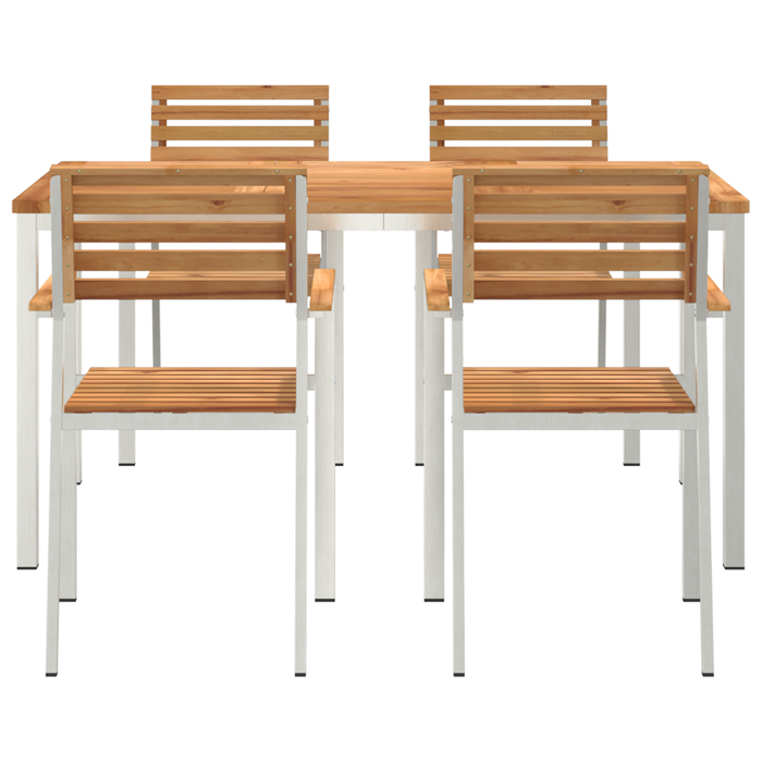 Set dining grădină vidaXL, 5 piese lemn solid tec - WALTI WALTI
