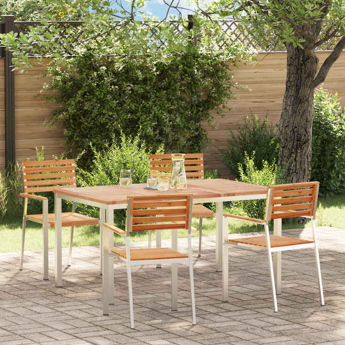 Set dining grădină vidaXL, 5 piese lemn solid tec - WALTI WALTI