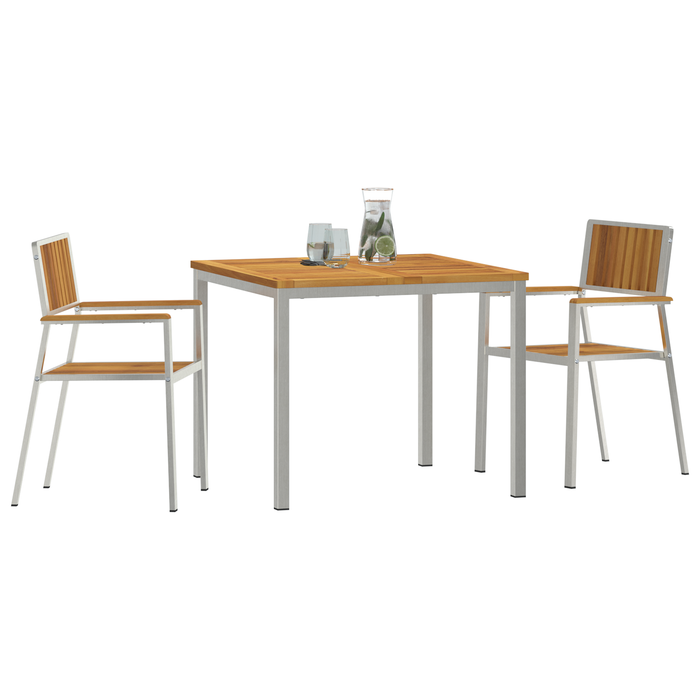 Set de dining pentru grădină vidaXL 3 piese din lemn masiv de acacia - WALTI WALTI