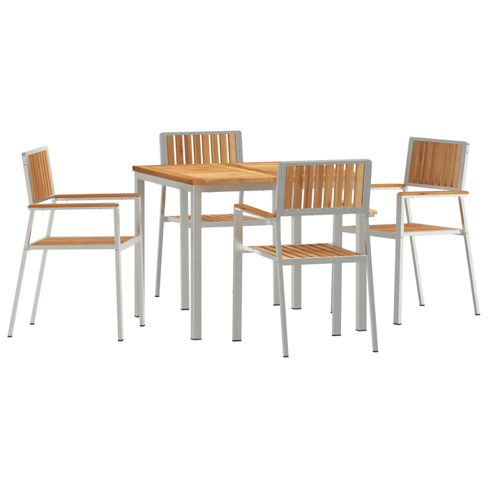 Set de dining pentru grădină vidaXL 5 piese din lemn masiv de tec - WALTI WALTI